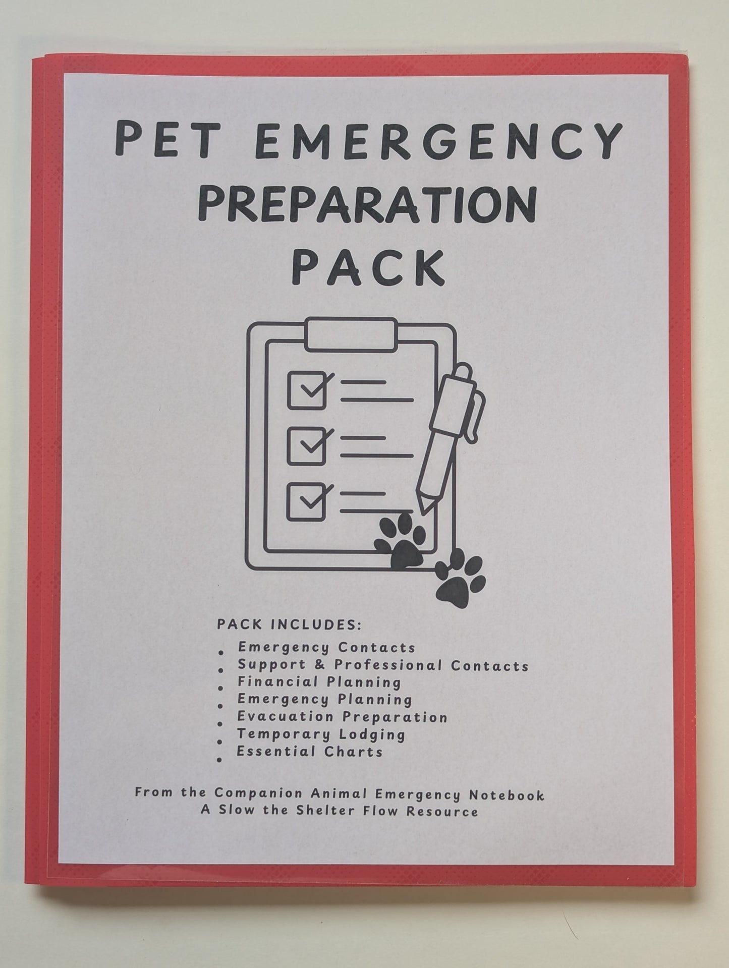 Pet Emergency Preparation Pack cover