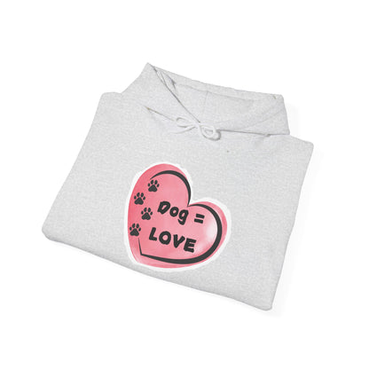 “Dogs = Love” Unisex Heavy Blend™ Hooded Sweatshirt