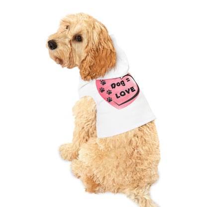 Dog=Love Paw Prints and Heart Hoodie