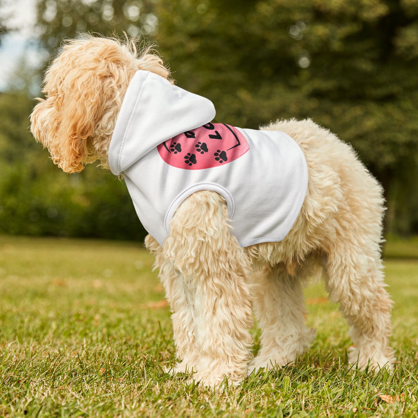 Dog=Love Paw Prints and Heart Hoodie