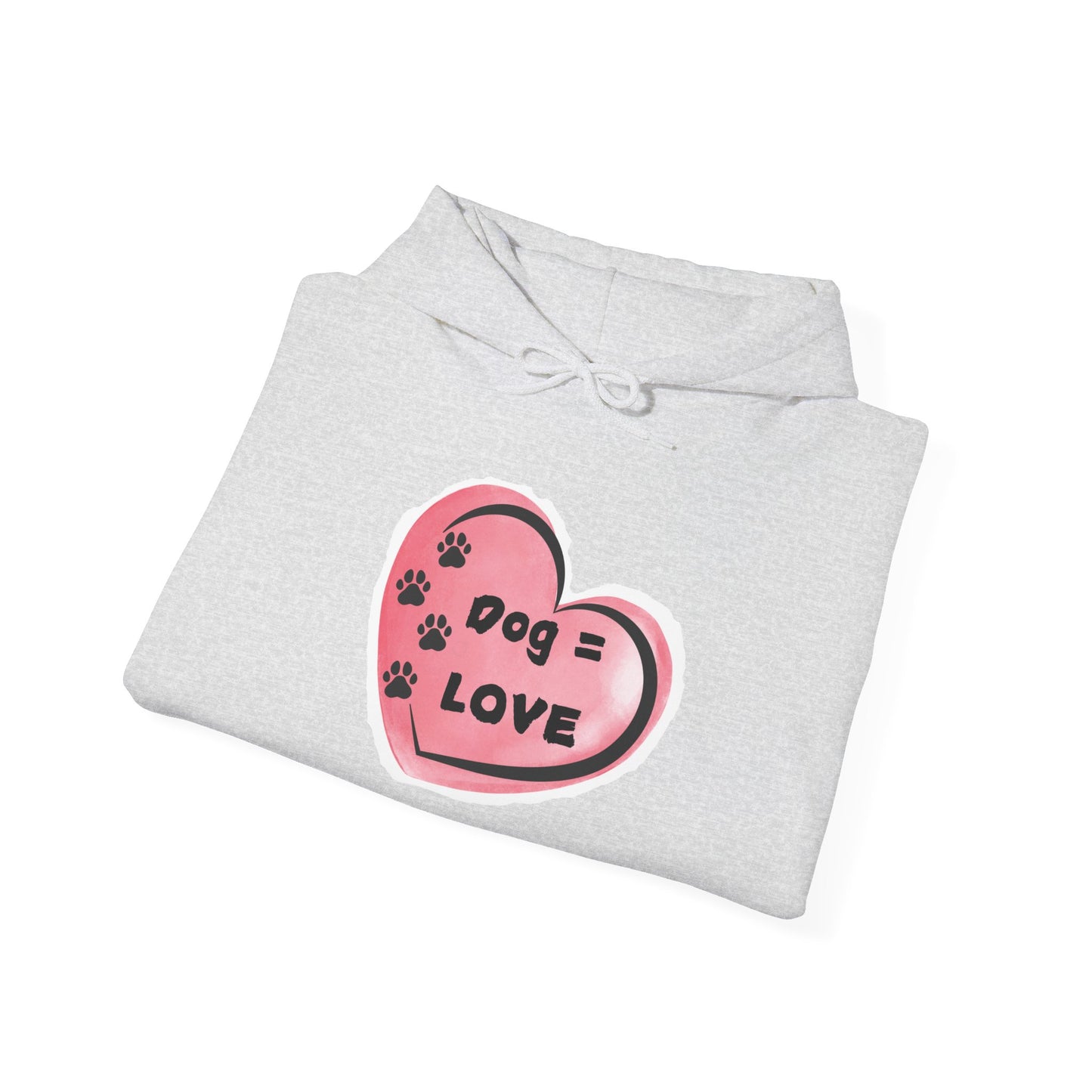 Dog=Love Paw Print with Heart Hoodie