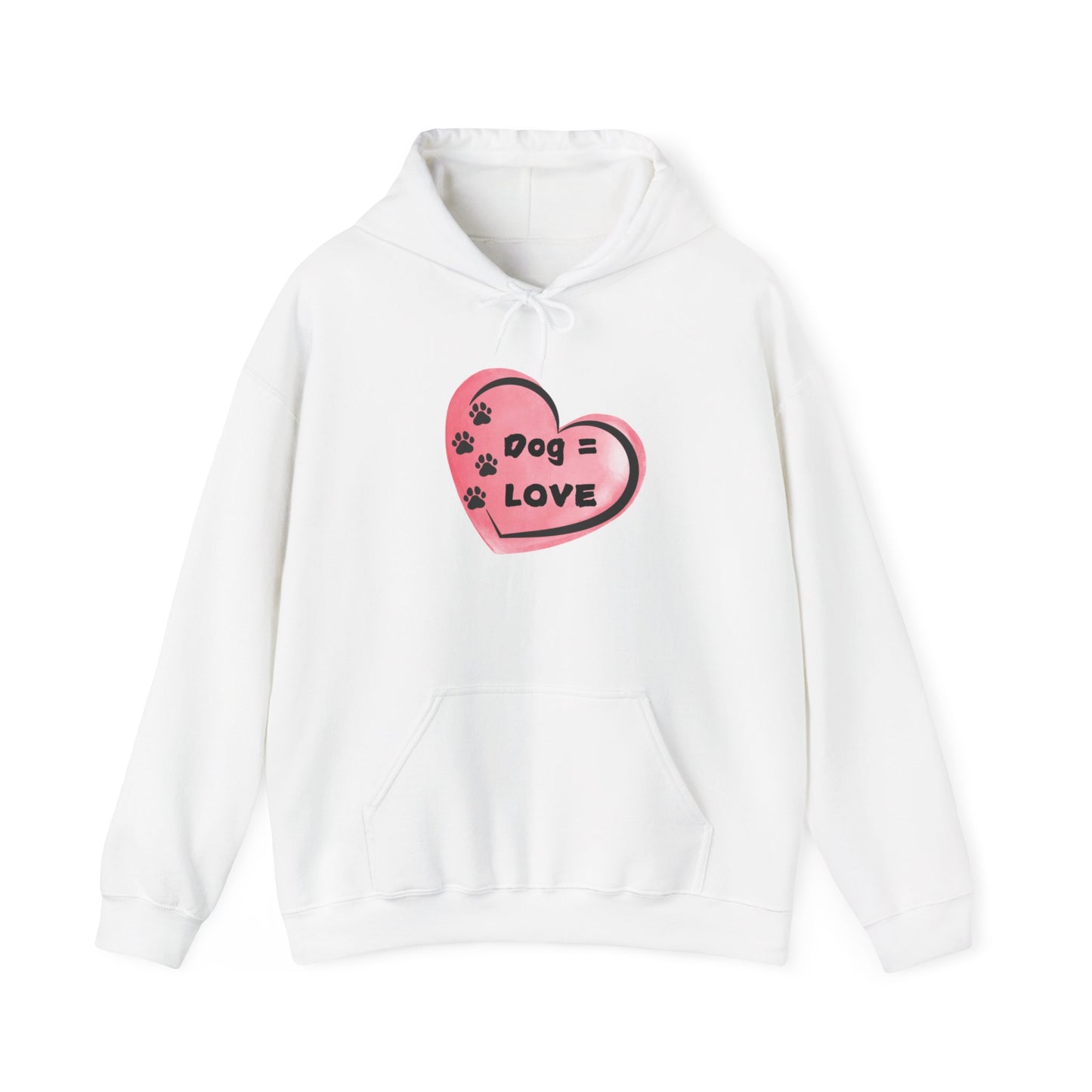 Dog=Love Paw Print with Heart Hoodie
