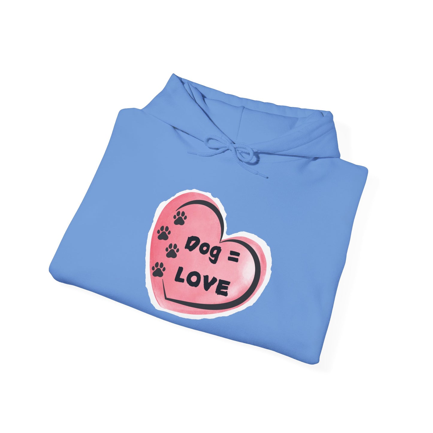 Dog=Love Paw Print with Heart Hoodie