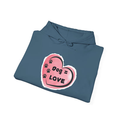 “Dogs = Love” Unisex Heavy Blend™ Hooded Sweatshirt