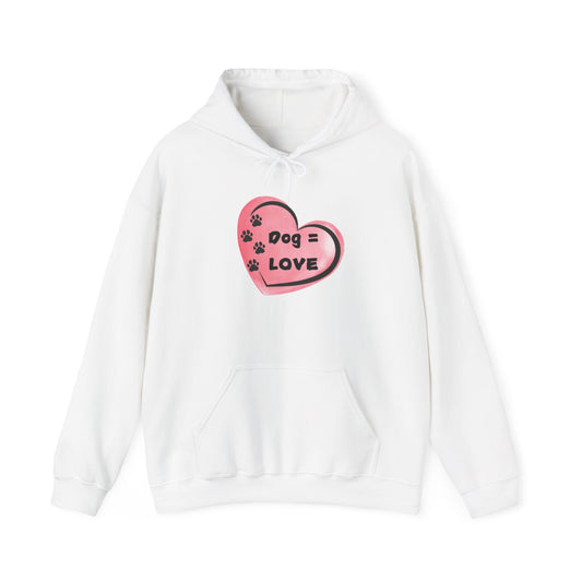 “Dogs = Love” Unisex Heavy Blend™ Hooded Sweatshirt