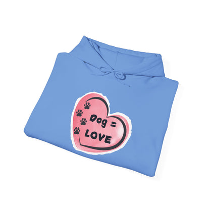 “Dogs = Love” Unisex Heavy Blend™ Hooded Sweatshirt