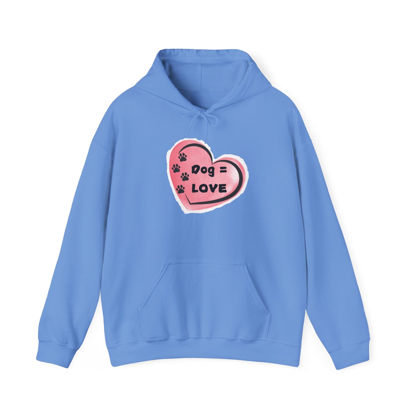 Dog=Love Paw Print with Heart Hoodie