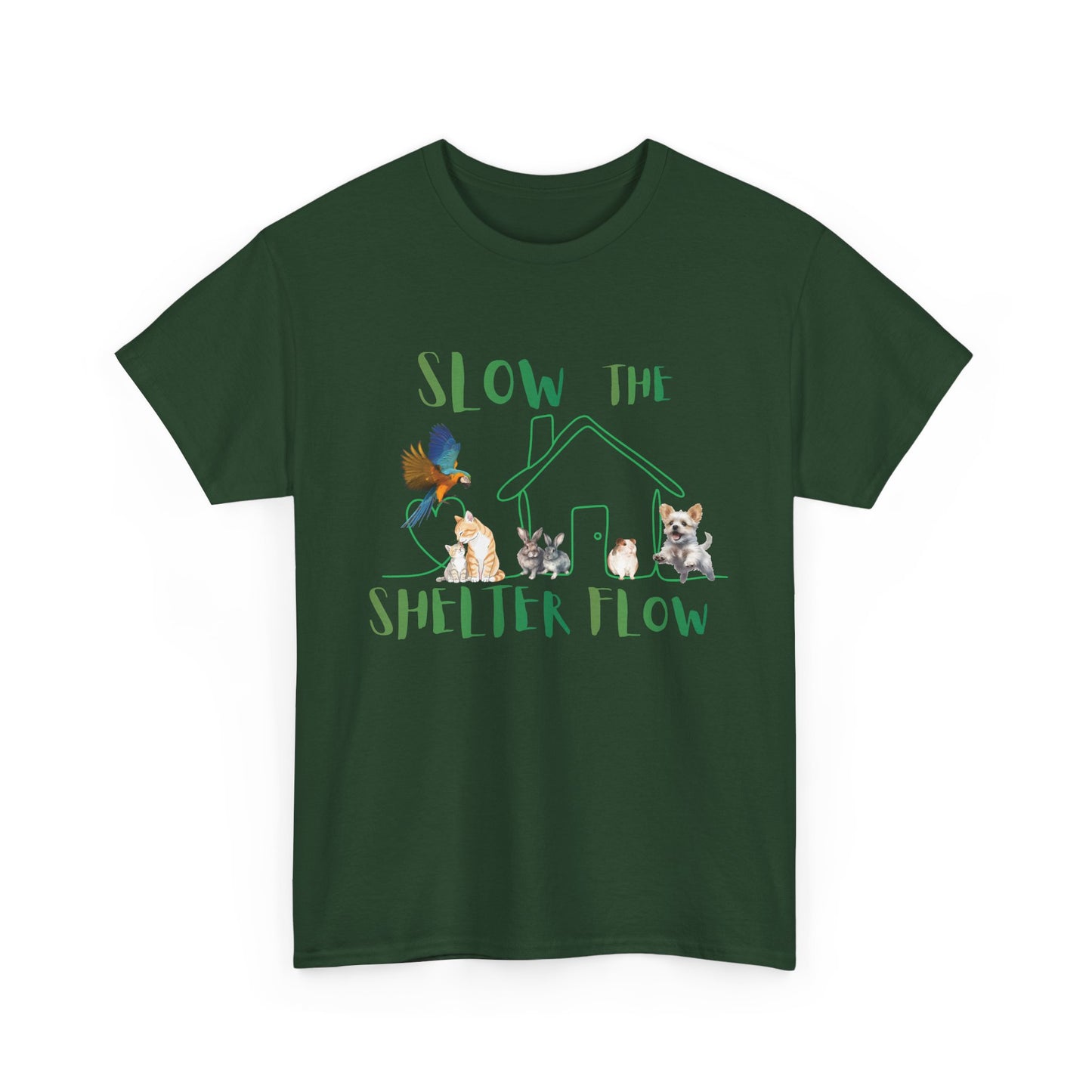 T-Shirt — "Slow the Shelter Flow" Graphic Tee