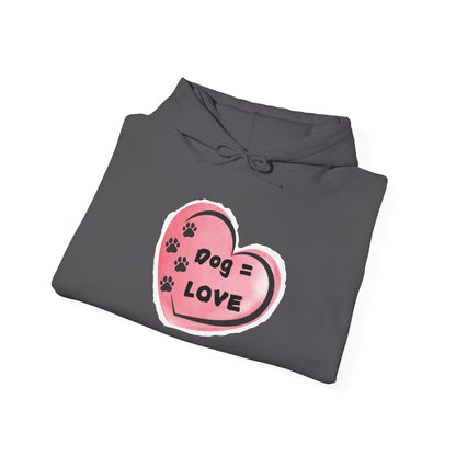 “Dogs = Love” Unisex Heavy Blend™ Hooded Sweatshirt