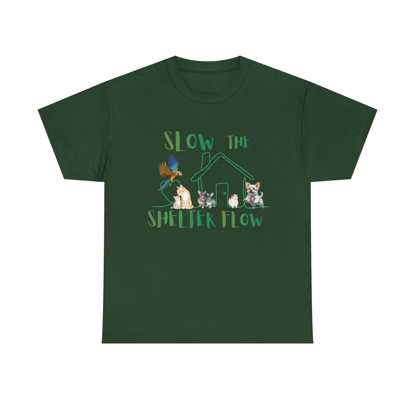 T-Shirt — "Slow the Shelter Flow" Graphic Tee