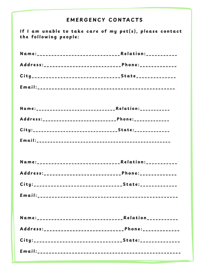 Companion Animal Emergency Notebook - Cat & Dog Edition