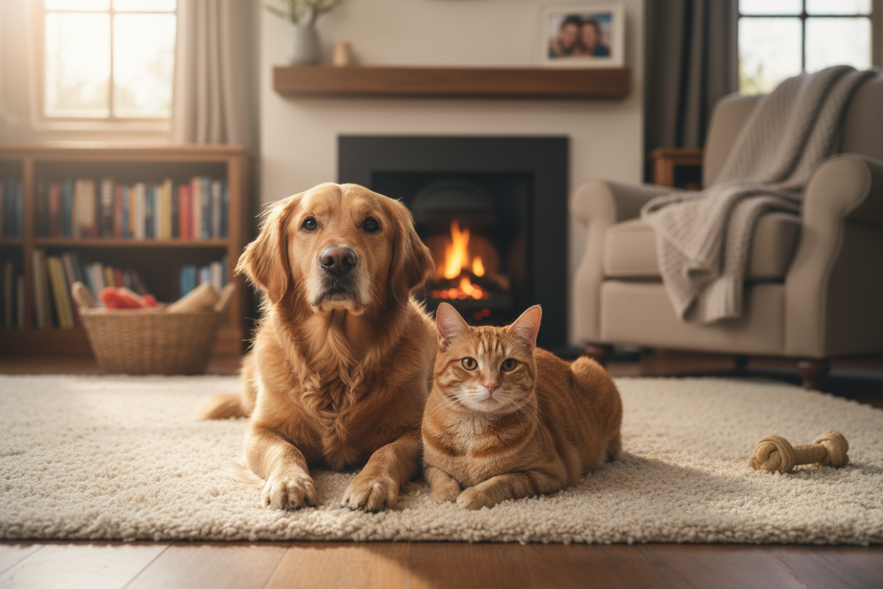 Dog and cat together