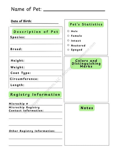 Individual Pet Care & Medical Pack - Cat & Dog Edition - Educational Resource