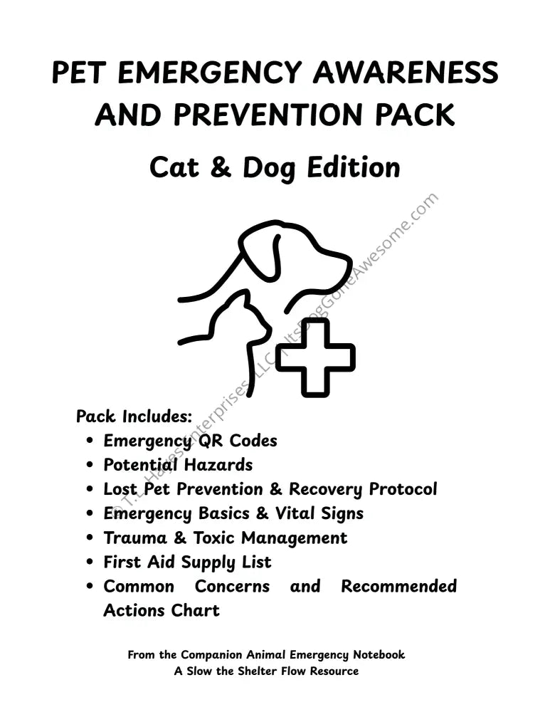Pet Emergency Awareness and Prevention Pack - Cat & Dog Edition - Educational Resource