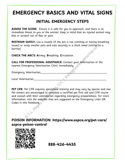 Pet Emergency Awareness and Prevention Pack - Cat & Dog Edition - Educational Resource