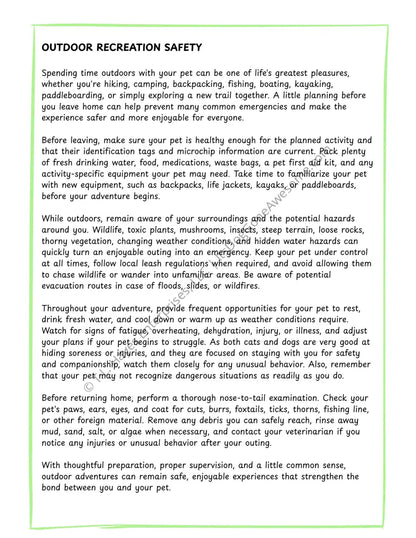 Pet Emergency Awareness and Prevention Pack - Cat & Dog Edition - Educational Resource