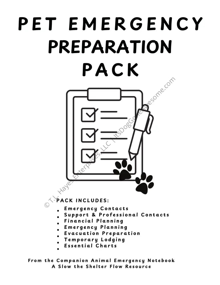 Pet Emergency Preparation Pack - Educational Resource
